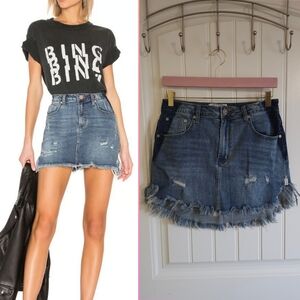One Teaspoon 2020 Mini High Waist Denim Skirt in Superstar Blue Size 29